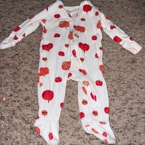 White onesie with apples!